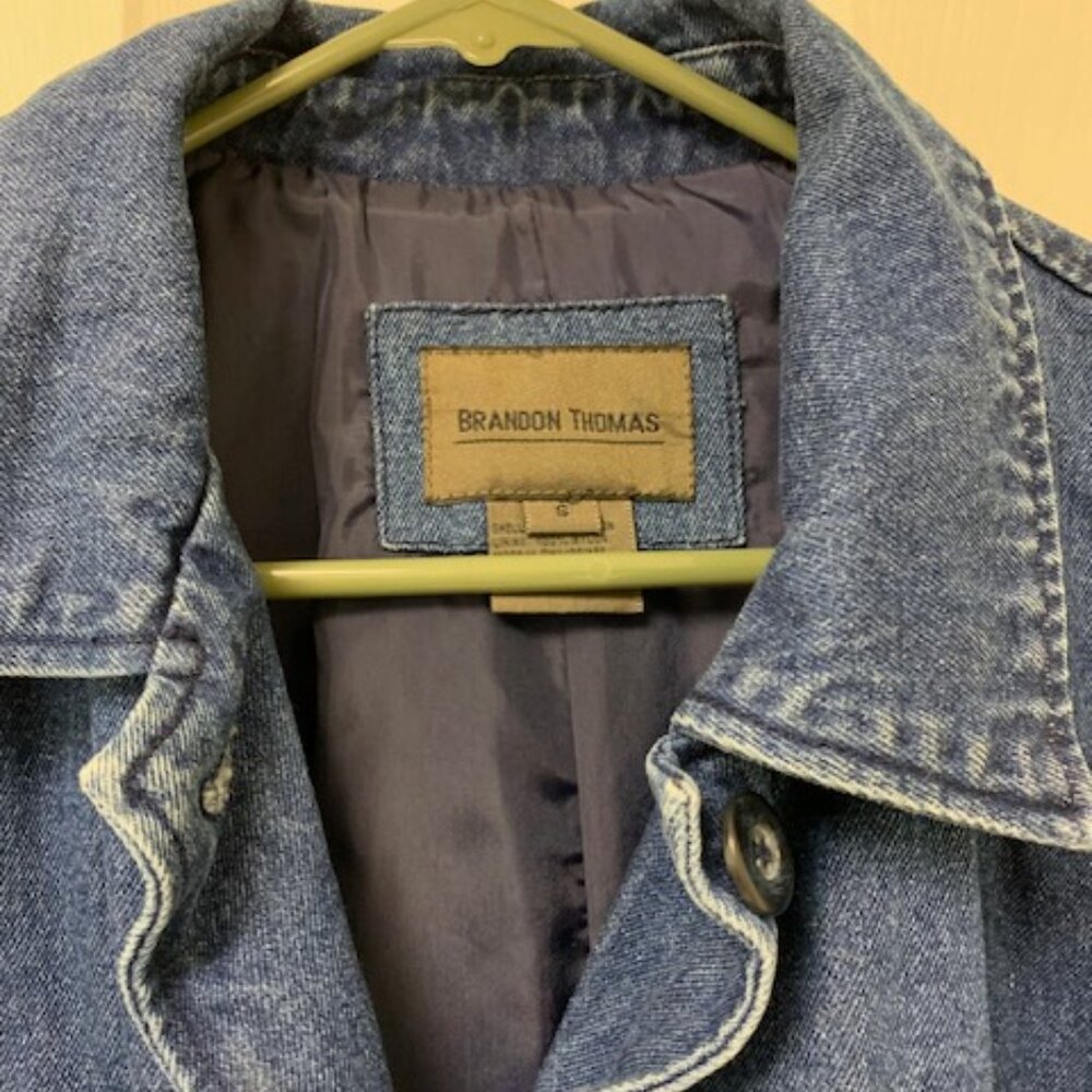 Vintage Brandon Thomas 100% Denim blue Chore Barn jacket w lining - Picture 2 of 11